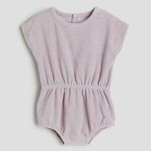 H&M Terry Jumsuit Romper Cap Sleeves Light Dusty Purple  3T